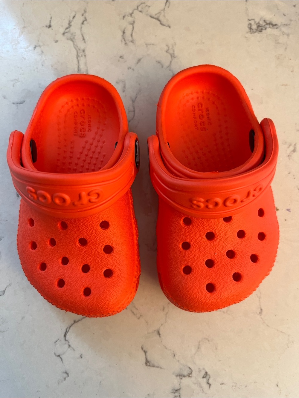 Toddler Red Orange Toddler Crocs in size 5